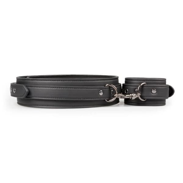 Menotter - ET384BLK - Svart - Slitstark PU - Skumkomfort - BDSM-upplevelse