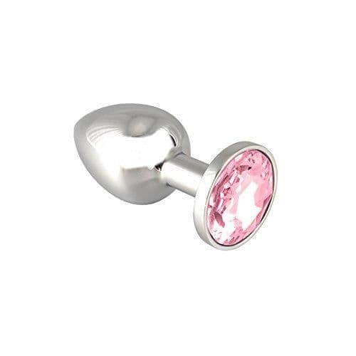 Rimba Rimba Analplugg i Rostfritt Stål med Rosa Kristaller Diameter 2,4 cm X 5,7 cm - ra8015