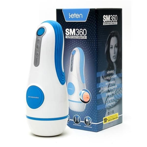 Masturbator - Leten - SM360 - Med sug - USB uppladdningsbar - 7 program och 3 hastigheter