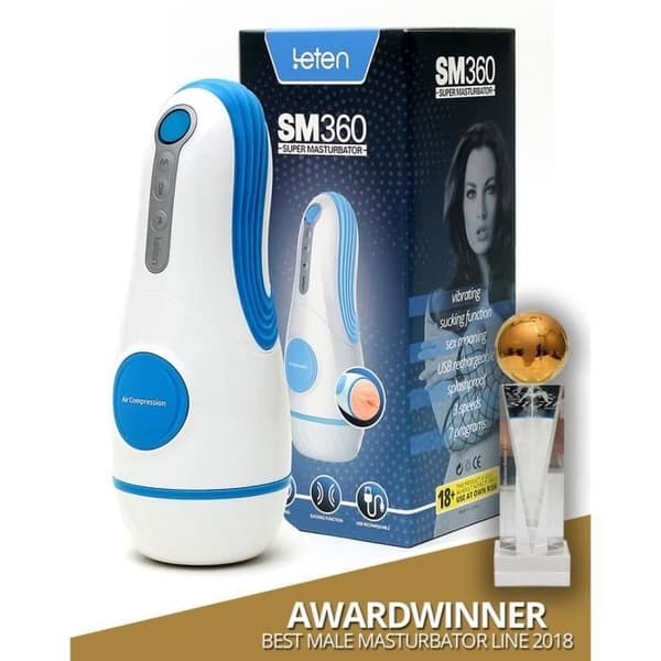 Masturbator - Leten - SM360 - Med sug - USB uppladdningsbar - 7 program och 3 hastigheter