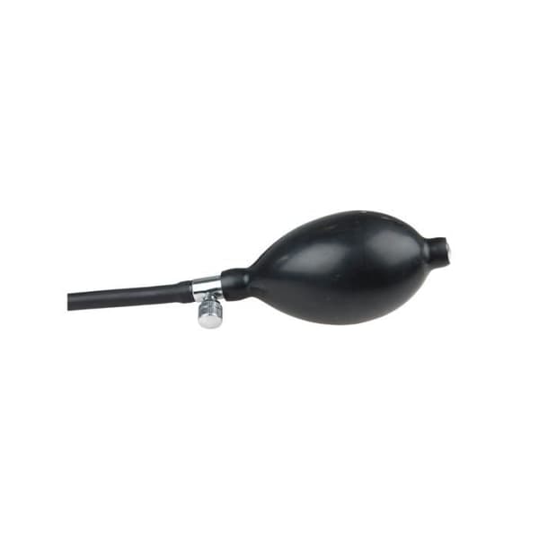 Analplugg - XR Brands - Uppblåsbar - Med handpump - Svart - Ribbad struktur