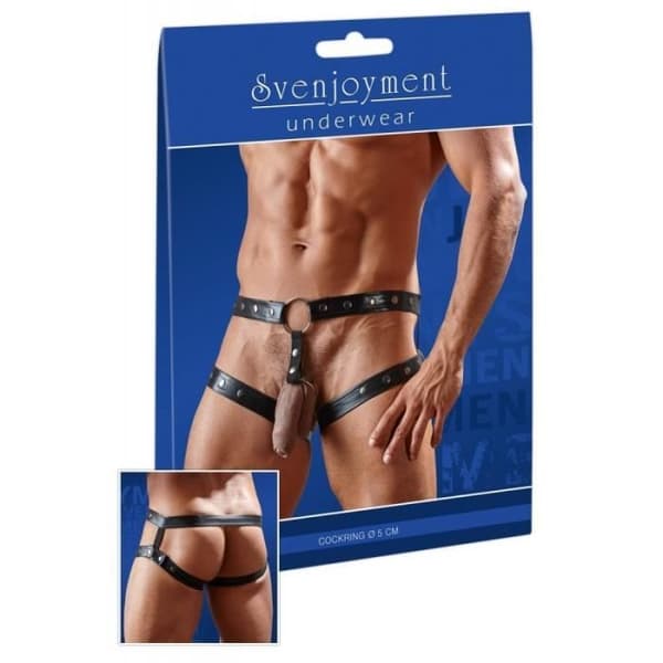 Jock Harness - Sven Joyment - Wet Look - Storlek M-L - Justerbar - Svart