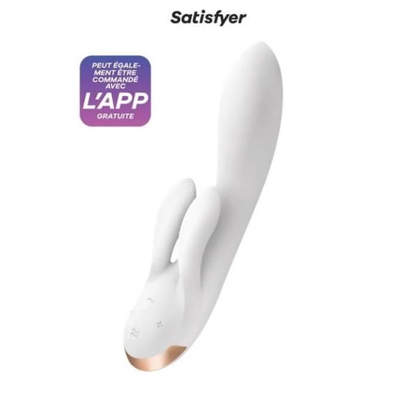 Connected Rabbit Vibrator Double Flex vit - Satisfyer