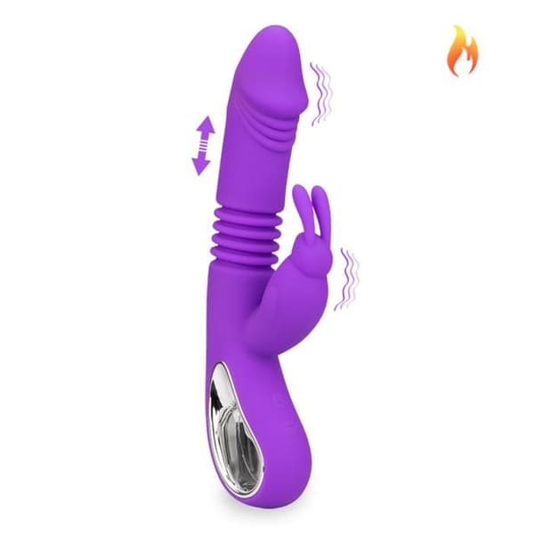 Vibrator kanin automatisk fram- och tillbaka Mains Libres värmande Dreamer - Lila