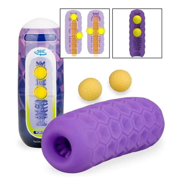 Manuellt onaniverktyg i TPE Twin Balls - LOVE AND VIBES
