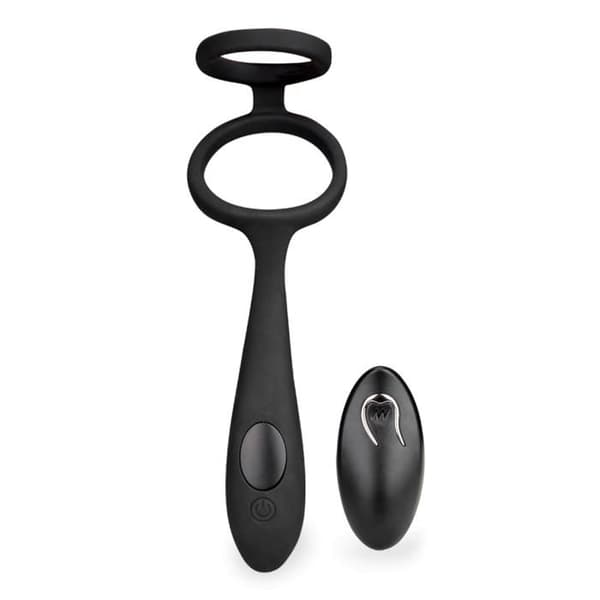 Vibrerande prostatastimulator med dubbel cockring Gia