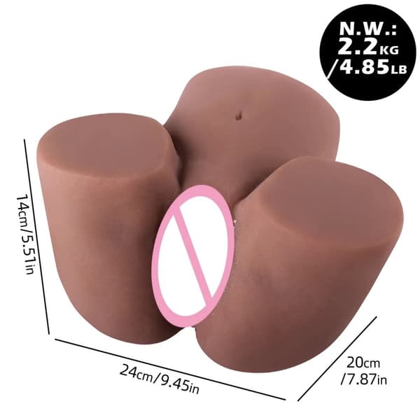 Silicone Manlig Masturbator, Realistisk Mjuk Beröring, Vattentät Design,Brun hud