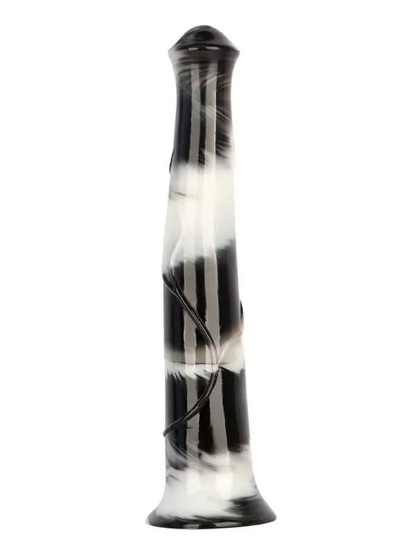 Big Jumpy Dildo Black/White 40 cm Dragon dildo