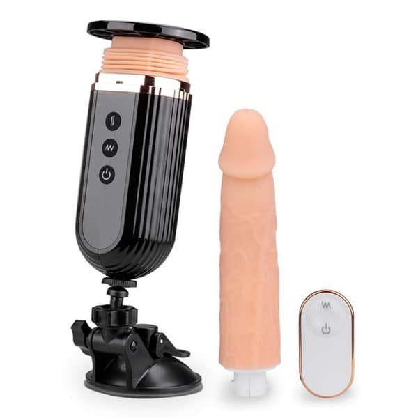 Jävla maskin för sugkoppsdildos och en 18,0 cm vibrerande dildo