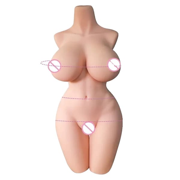 Manlig Masturbator, Äkta Silikonmaterial, Stora Bröstfunktion, 17kg