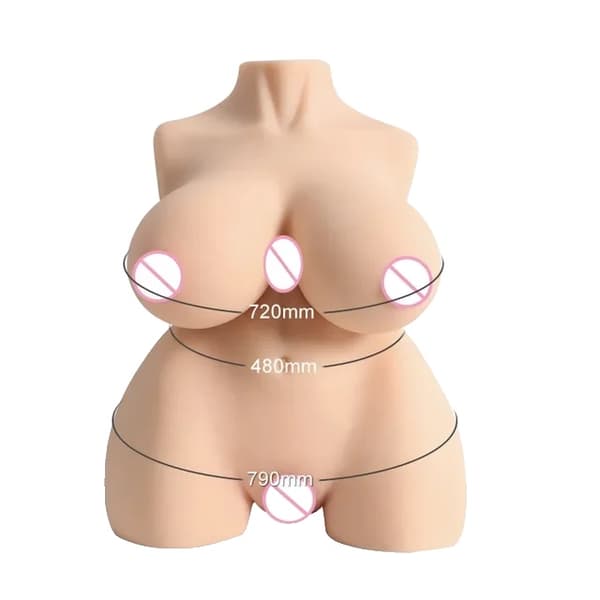 Manlig Masturbator, Realistisk Kvinnlig Tors, Flera Stimulerande Kanaler, 4 kanaler-8,5 kg