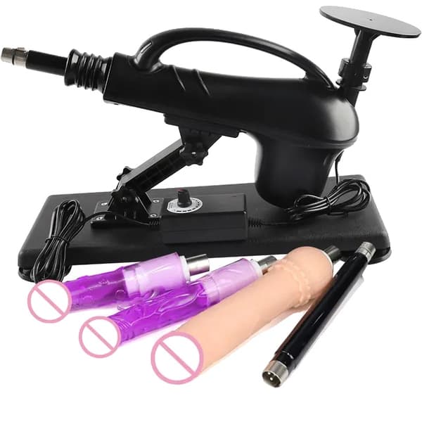 Sexmaskin, Trådlös Kontroll, Justerbar Onanipump, 4 tillbehör