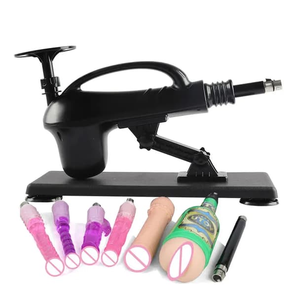 Sexmaskin, Trådlös Kontroll, Justerbar Onanipump, 7 tillbehör