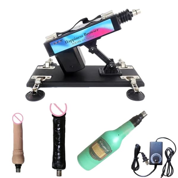 Sexmaskine, automatisk pumpehandling, dildo-tilbehør, Sort J