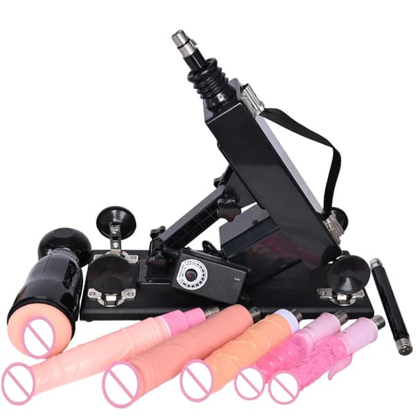 Sexmaskine, Justerbar Onanerende Pumpe, 3XLR Tilbehør, 7 tilbehør