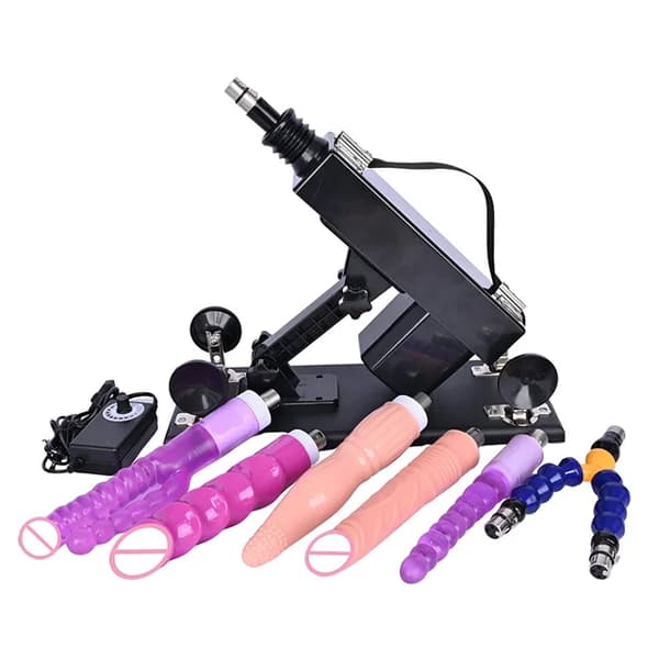 Sexmaskine, Justerbar Onanerende Pumpe, 3XLR Tilbehør, 6 Tilbehør