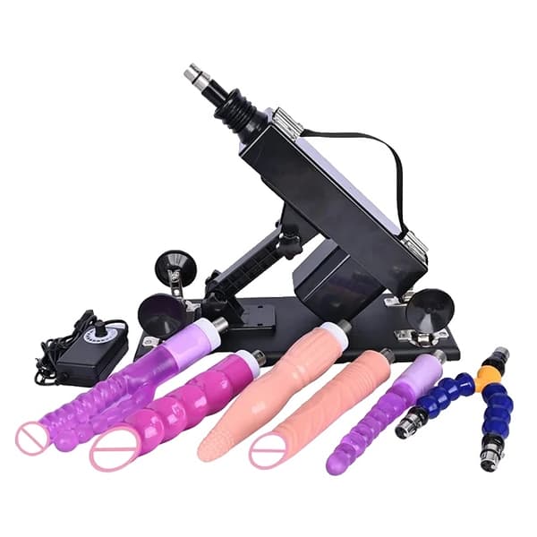 Sexmaskine, Justerbar Onanerende Pumpe, 3XLR Tilbehør, 6 Tilbehør