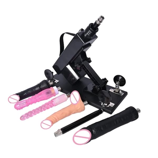 Sexmaskine, Automatisk Betjening, Stor Sort Dildo, H