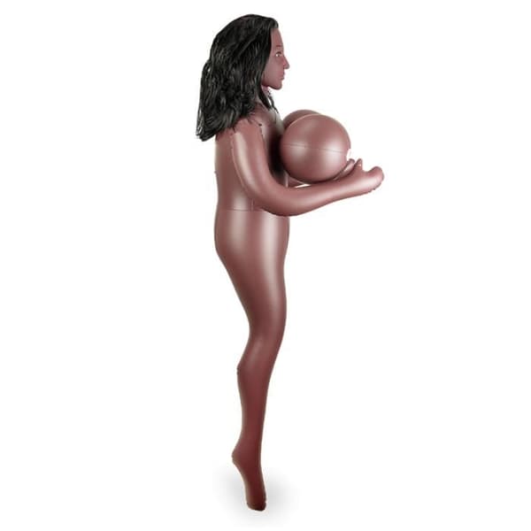 Sexdocka svart bröst XXL - nöje - humor - 3D-huvud Tosha