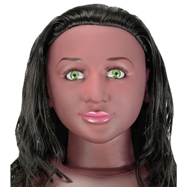 Sexdocka svart bröst XXL - nöje - humor - 3D-huvud Tosha