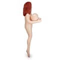 Miniatyrbild 5 av 6: Puppa uppblåsbar bröst XXL röd 3D huvud Gladys - Ljus hy