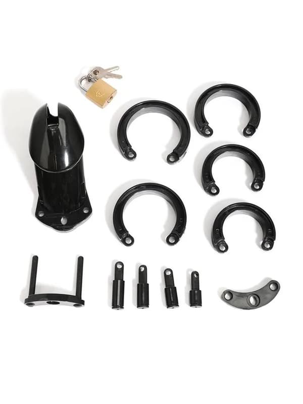 Chastity Cage Long Black Kyskhetsbur