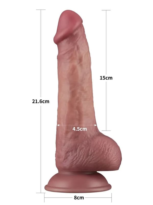 Vibrating Dual Density Power Cock 21,6 cm Dildo med vibrator