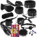 Miniatyrbild 1 av 4: BDSM-SET HANDBOJOR PISKA MUGG HALSBAND KOPPEL SEX EROTISK SPEL 69