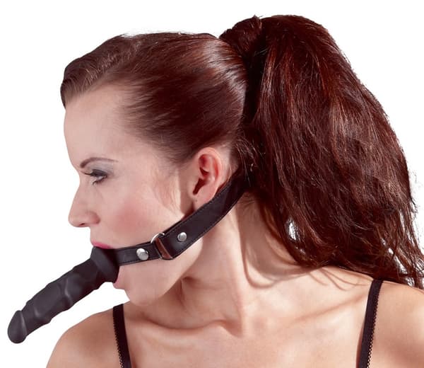 Gag med silikone dildo