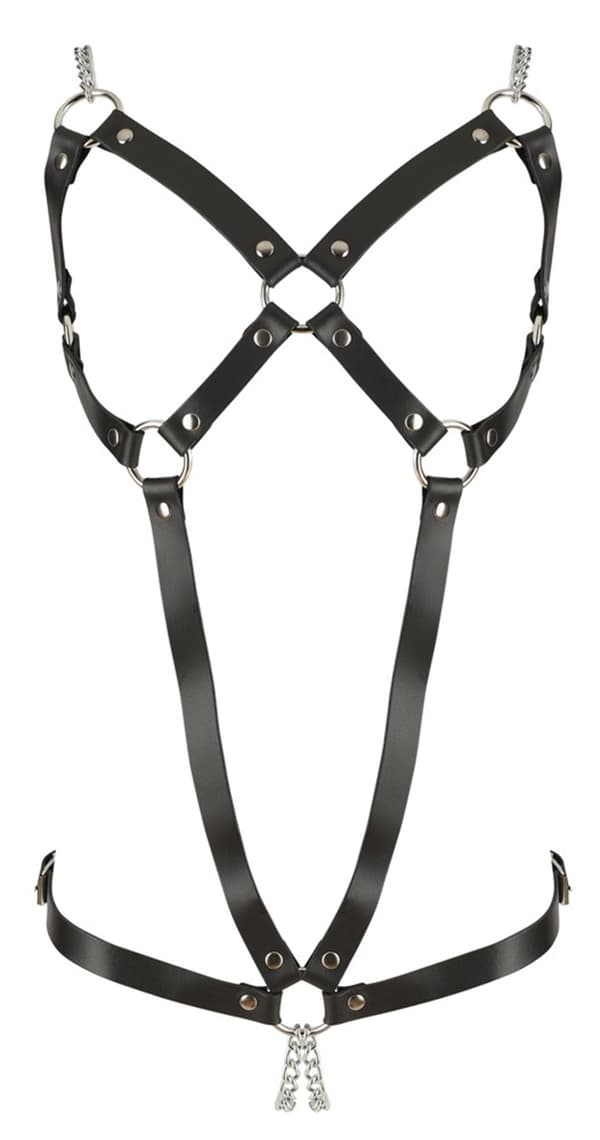Læder Harness med Kæder S-L