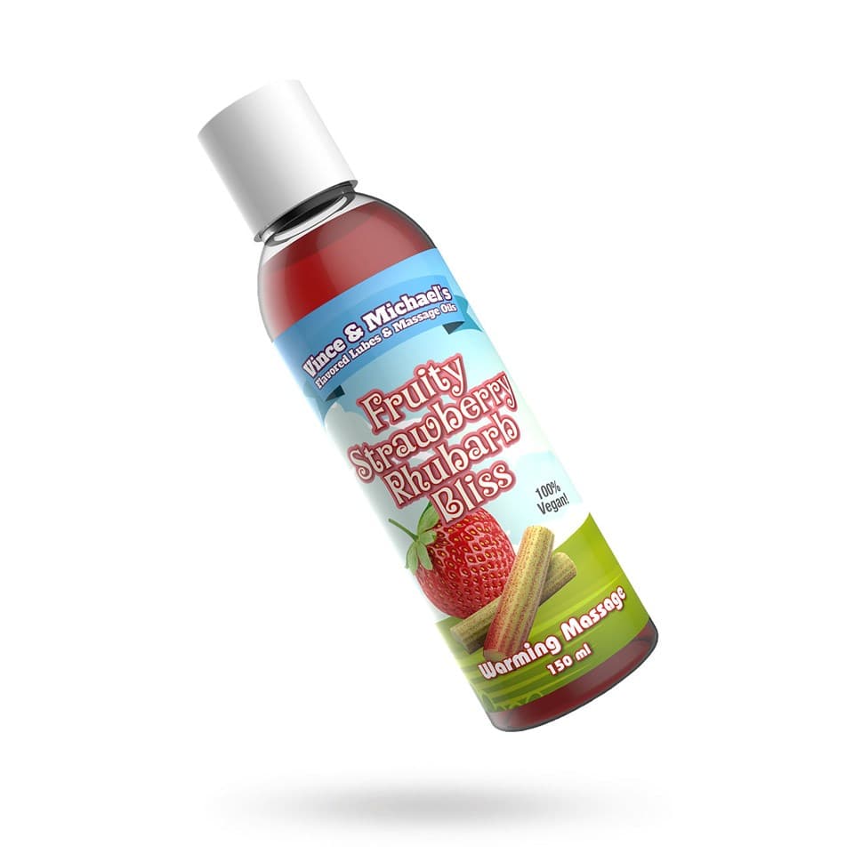 Bilde av Flavored Massage Oil - Fruity Strawberry Rhubarb Bliss