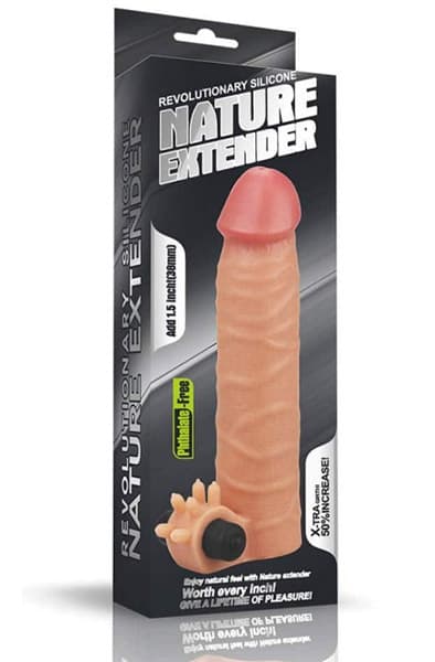 Lovetoy Vibrating Silicone Extender Penismanchetter med vibrator