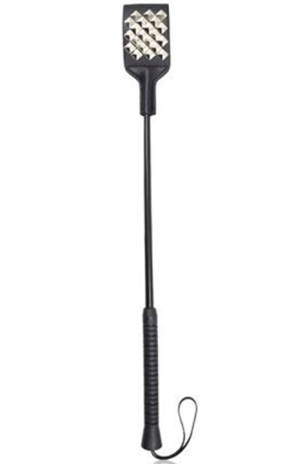 Square Spot Riding Crop - Black