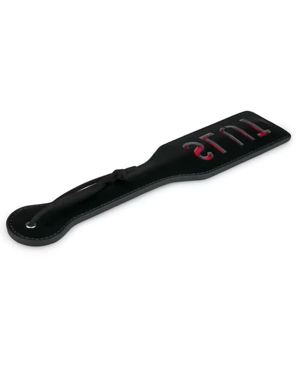Black Leather Paddle - Slut
