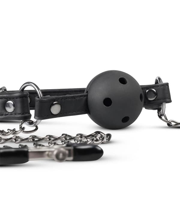 Ball Gag m/brystklemmer