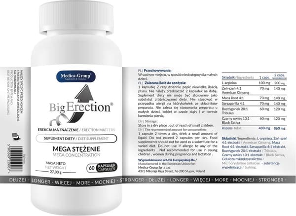 Big Erection kosttilskudskapsler 60 stk