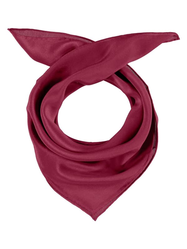 Damebandana i silke, ensfarvet, bordeauxrød, passigatti