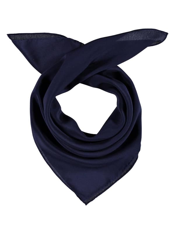 Damebandana i silke, ensfarvet, marineblå, Passigatti