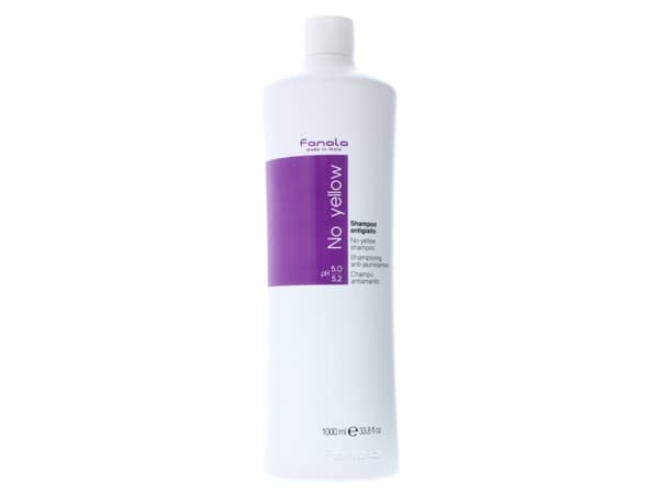 Fanola No Yellow, 1000 ml, Schampo, Unisex, Blekt hår, Blont hår, Grått hår, Blond, Motverkar gula toner, Shine