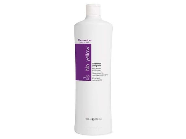 Fanola No Yellow, 1000 ml, Schampo, Unisex, Blekt hår, Blont hår, Grått hår, Blond, Motverkar gula toner, Shine