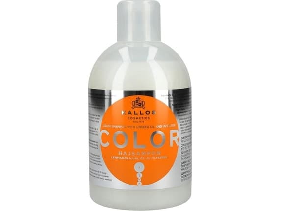 Kallos Color Shampoo with Linen Oil and UV Filter for Colour Protection for Coloured, Brittle Hair 1000 ml