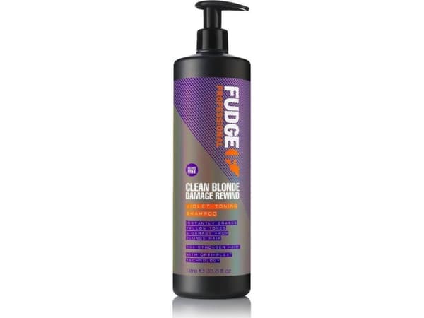 Fudge FUDGE_Clean Blonde Damage Rewind Violet-Toning Shampoo regenererende og tonende sjampo for blondt hår 1L