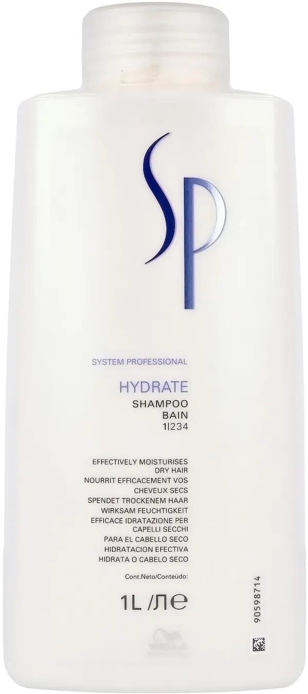Wella SP Hydrate Shampoo, Unisex, Profesjonell, Sjampo, Tørt hår, Normalt hår, 1000 ml, Fuktighets krem