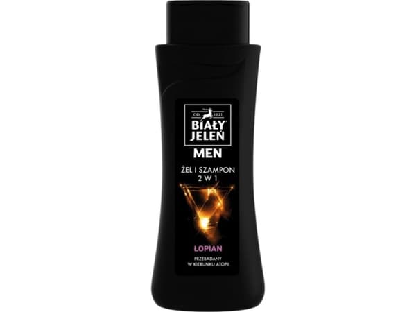 Biały Jeleń Shampoo Hypoallergen gel 2-i-1 menn med burdock 300 ml