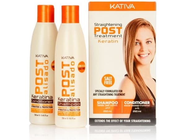 Kativa POST with caratine, Shampoo 250ml + hoitoaine 250ml hiuksille permanenttisen tasoittavan hoidon jälkeen