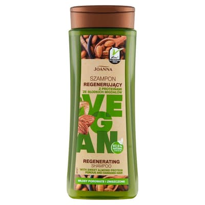 Joanna Vegaani Shampoo korjaavat proteiineja mantelisuspensiota - huokoinen ja vahingoittuneita hiuksia 300ml
