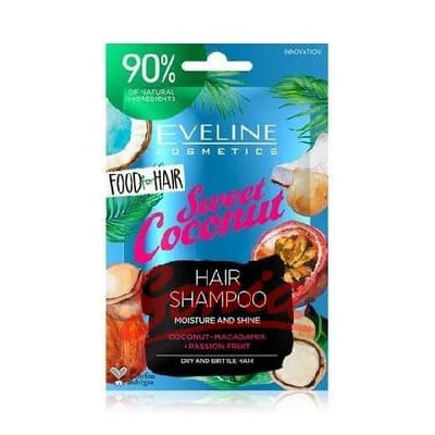 Eveline Mad til Søde Coconut Hair Shampoo til normalt hår og tyndt - hydrering og glans 20ml