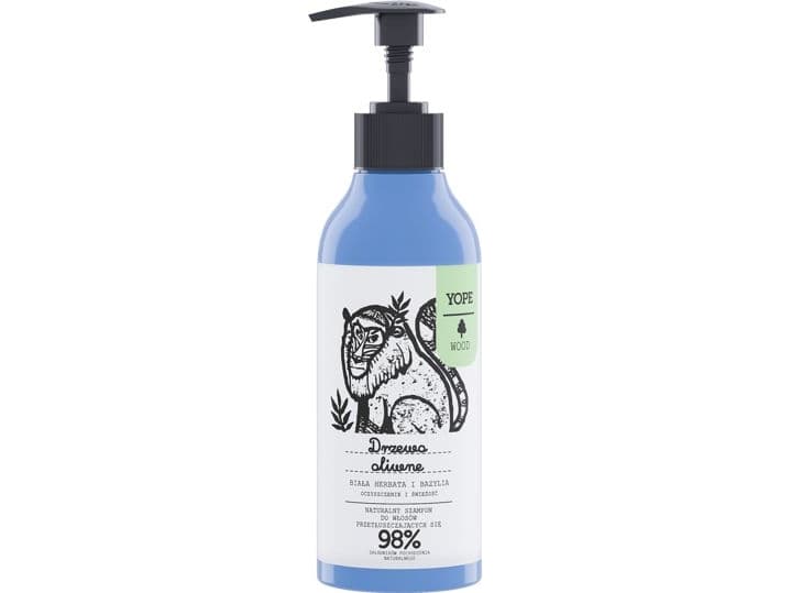 Yope Yope Wood Natural hair shampoo, strengthening, 300 ml Olive tree, white tea and basil