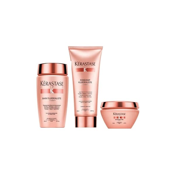Kerastase Kérastase Discipline Bain Fluidealiste Trio Shampoo + Condtioner + Maskeratine Paket - Färgat