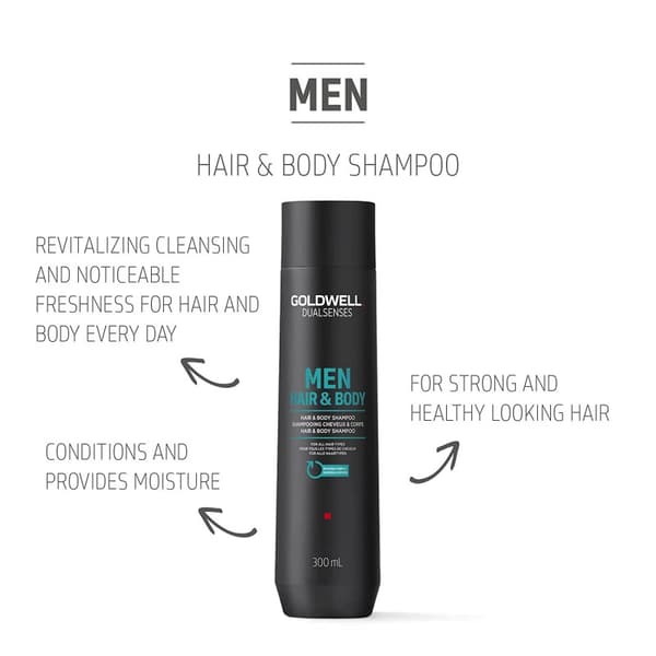 Goldwell Dualsenses Men Hair & Body Shampoo 300ml - Normalt & Glansigt
